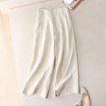 thumbnail image 3 of Yanyanz Dress Pants Women, Women's 2025 Spring And Summer Drooping Pants High Waist Loose Slim Casual Pants Straight Leg Casual Pants, Wide Leg Pants Woman, Palazzo Pants for Women Beige XL, 3 of 8