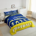 thumbnail image 4 of American Football Comforter King Size,Football Bedding Sets for Kids Boys Girls,Blue Yellow Sports Comforter Sets,Football City Team Duvet Insert with 2 Pillowcases(Los Angeles), 4 of 7