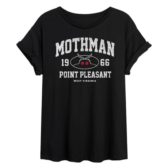 Instant Message - Mothman Collegiate - Women's Oversized Graphic T-shirt