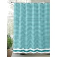 thumbnail image 2 of Fsddascl Farmhouse Aqua White Striped Shower Curtain Set - 66" x 72" Washable Bathtub Curtain with 12 Hooks, Modern Stripes Waterproof Fabric Stall Shower Curtains for Bathroom/Bathtub Décor, 2 of 6