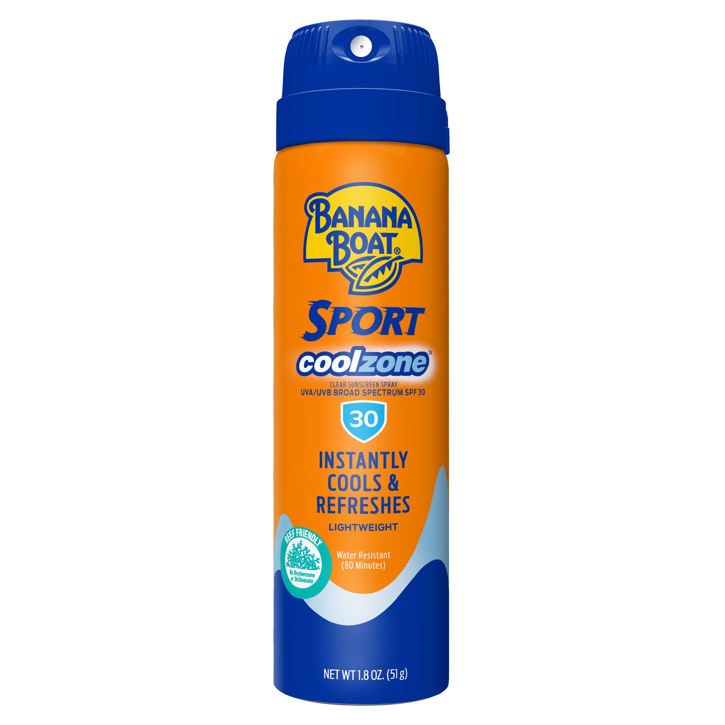 Banana Boat Sport CoolZone Clear Sunscreen Spray SPF 30, 1.8 Oz