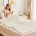 thumbnail image 4 of Light Beige Cozy Faux Fur Throw Blanket for Living Room Bedroom 50x60 Thick Ultra Soft Aesthetic Fuzzy Throw Blanket Fluffy Furry Bed Comforter Home Decor 860 GSM, 4 of 18