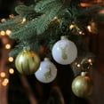 thumbnail image 2 of Northlight Reindeer and Striped Christmas Glass Ball Ornaments - 2.75" (69mm) - Gold and White - 4pc, 2 of 4