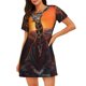 thumbnail image 1 of Easygdp Tree Hollow Meditating Giraffe Camisón de manga corta para mujer, informal, estampado, 1 of 6