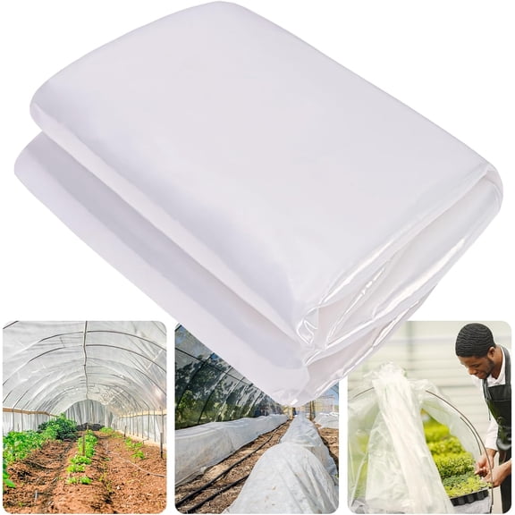 Greenhouse Plastic Sheeting, 6.5 x 10 FT 6 mil Clear Greenhouse Film, UV Resistant Plastic Sheeting Heavy Duty, Polyethylene Green House Plastic Cover for Farms, Garden, Agriculture
