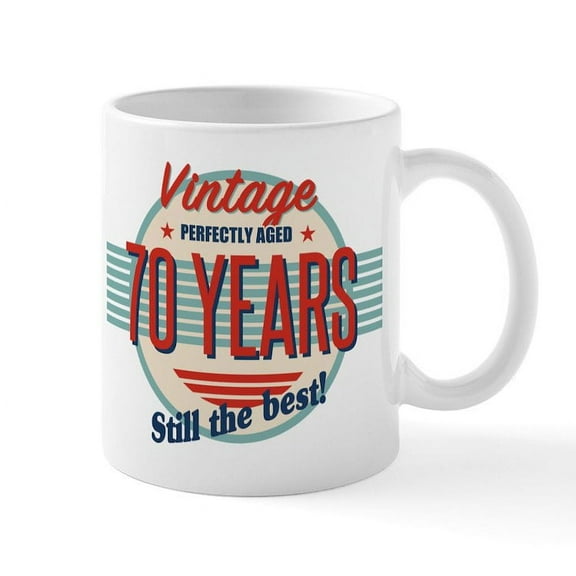 CafePress - Funny 70Th Birthday Old Fashioned Mugs - 11 oz Ceramic Mug - Novelty Coffee Tea Cup
