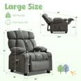 thumbnail image 3 of JONPONY Kids Recliner Chair,Push Back Toddler Recliner with Cup Holders & Side Pockets,Adjustable Footrest & Headrest Kids Sofa for Boys Girls 3+ Age Group, Grey, 3 of 11