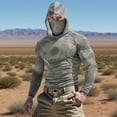 thumbnail image 2 of Dagegui Men's Camo Sun Hoodies with Face Mask UPF 50+ Hiking Shirts Hooded Long Sleeve UV Protection Tops for Fishing Camping Travel 001 Camouflage S, 2 of 9