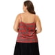 thumbnail image 4 of Plus Size Tops for Women Check Plaid Velvet Camisole Club Party Cami Top Red 2X, 4 of 5