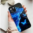 thumbnail image 5 of Blue Butterfly Glowing Shimmering Water Ripple Design Phone Case Ideal for Teen Girls Women Halloween Christmas Gifts Compatible with iPhone 11/12/13/14/15/16 (Pro Max/Plus), 5 of 9