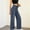 Navy women wide leg jeans high waist a1, variant on Cagogo Women's Wide Leg High Waisted Jeans with Pockets Casual Loose Long Denim Trousers for Everyday Streetwear Fashion, Black XL