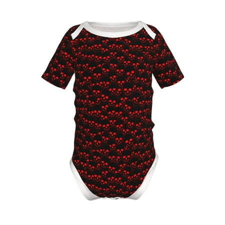 

Junzan Red Skulls 4 Print Short-Sleeve Baby Climbing Clothes Bodysuits for Infant One-Piece for Baby Boys & Girls Baby Clothes Baby Romper with Snap Closure-2 Years