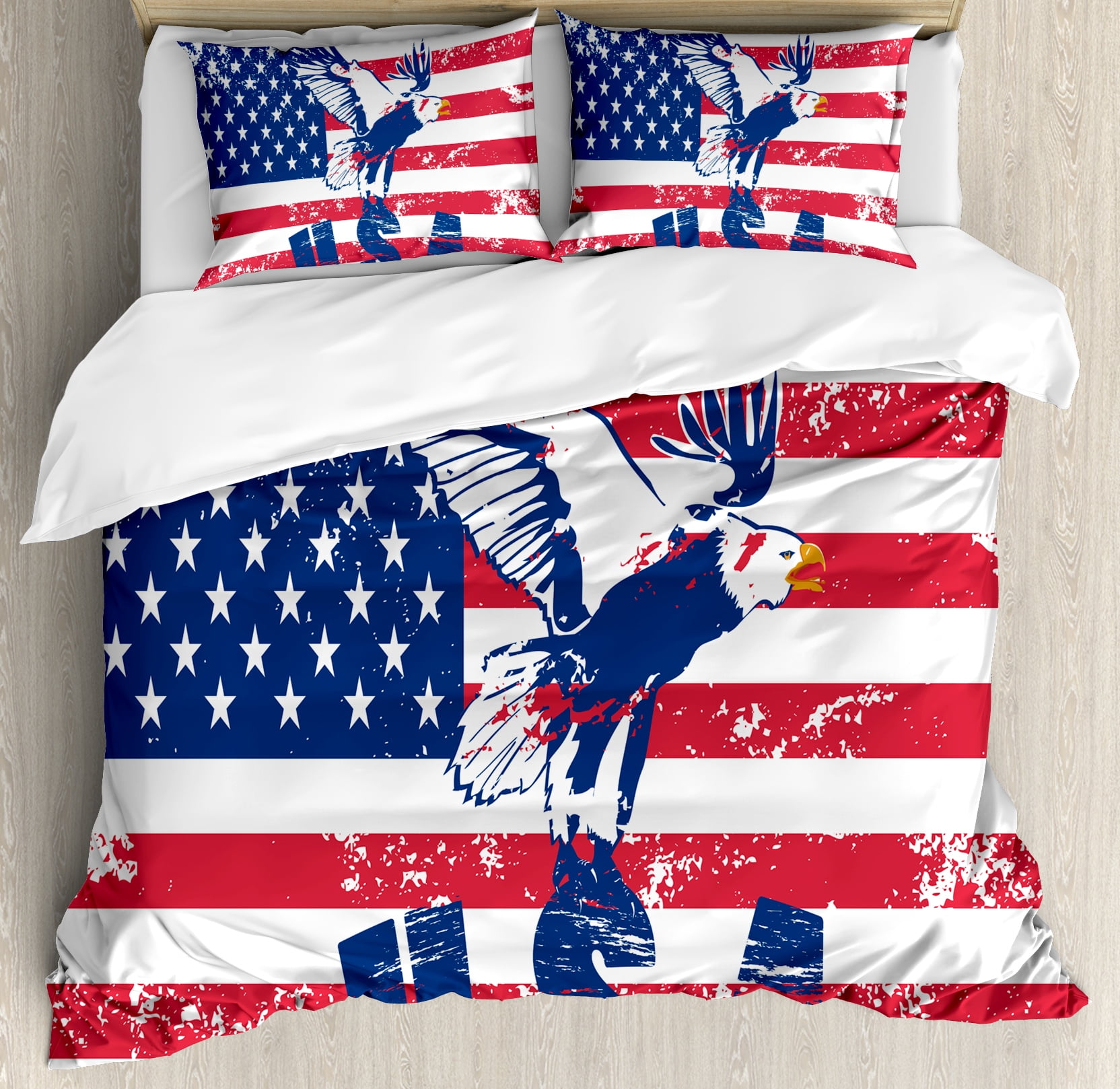 United States Duvet Cover Set Grunge Looking American National