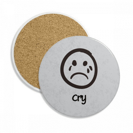 

Cry Black Cute Chat Happy Pattern Coaster Cup Mug Tabletop Protection Absorbent Stone