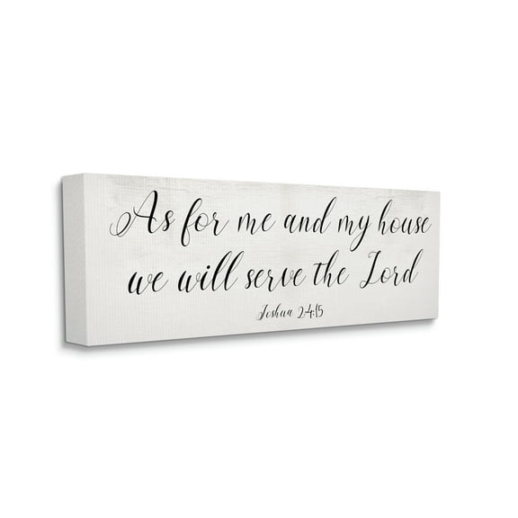 Stupell Industries We Will Serve the Lord Quote Minimal Cursive Typography Canvas Wall Art, 13 x 30, Design by Daphne Polselli