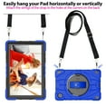 thumbnail image 3 of Dteck Case for Samsung Galaxy Tab A8 10.5-inch (SM-X200/X205),Heavy Duty 3-Layer Protection Rotating Stand Case Shockproof Armor Hard Cover with Shoulder Strap for Galaxy Tab A8 10.5-inch,Blue, 3 of 7