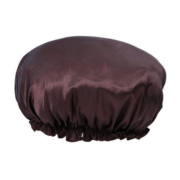 Toptie Women Satin Bonnet Night Sleep Cap Elastic Night Hair Cover-Coffee