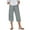 Gray, variant on BLVB Womens Cotton Linen Capri Pants Elastic High Waist Pants Wide Leg Cropped Trousers Casual Loose Summer Beach Capris