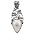 thumbnail image 1 of Teardrop White Mabe Cultured Pearl Filigree Handmade 925 Sterling Silver Pendant, 1 7/8", 1 of 3
