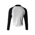thumbnail image 4 of Canis Contrast Color Slim Fit T-Shirts for Women: Lapel Collar Tops with Long Sleeves, 4 of 5