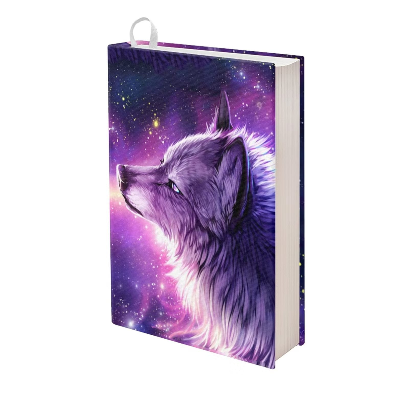 FKELYI Universe Wolf Book Covers for Kids Boys Lightweight Schoolbooks Bookcover 9"×11" Large