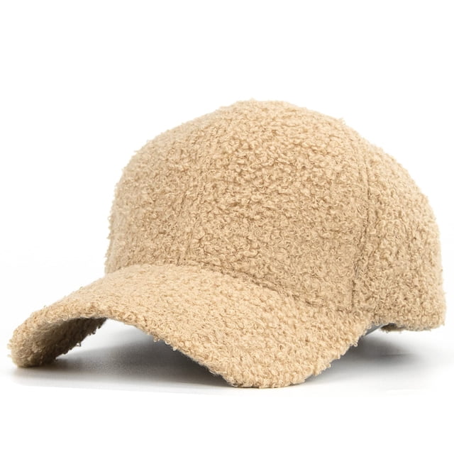 Gorras de béisbol de lana de cordero Gorra de hip-hop de polar de peluche de invierno cálido para hombres y mujeres Los viajes al aire libre son cómodos y cálidos