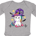 thumbnail image 4 of Inktastic Halloween Girls Unicorn Witch Girls Long Sleeve Baby Bodysuit, 4 of 5