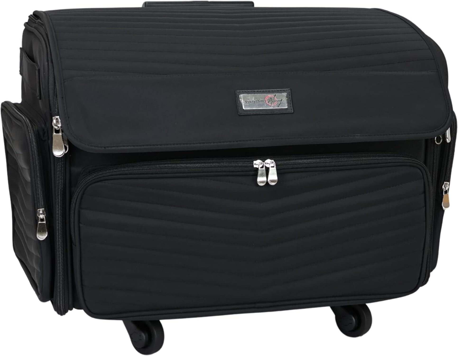 Everything Mary Deluxe Collapsible Rolling Craft Case, Black