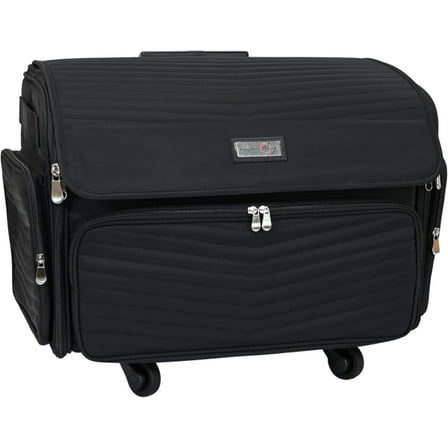 Everything Mary XL Rolling Craft Tote Sewing Machine Case - Portable Organizer for Sewing, Quilting, Scrapbooking, Embroidery & Jewelry Supplies