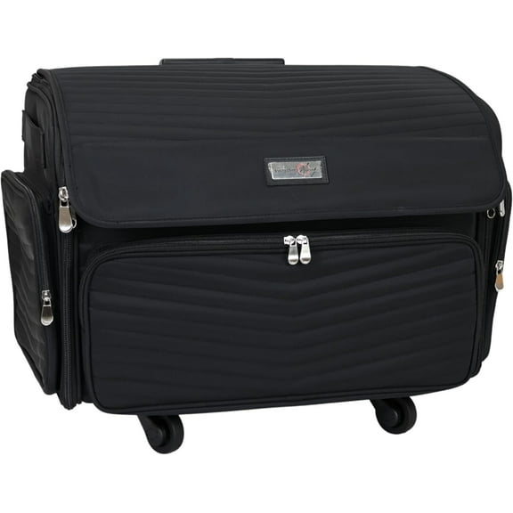 Everything Mary XL Rolling Craft Tote Sewing Machine Case - Portable Organizer for Sewing, Quilting, Scrapbooking, Embroidery & Jewelry Supplies