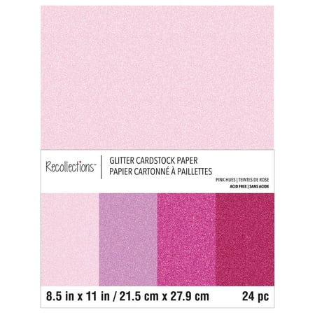 UPC: 0191518164770 | Pink Hues Glitter 8.5  x 11  Cardstock Paper by Recollections™  24 Sheets
