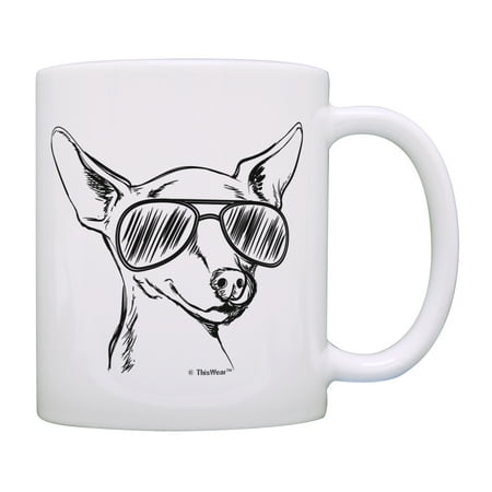 

ThisWear Dog Lovers Gifts Chihuahua Wearing Sunglasses Chihuahua Mug Chihuahuas Gifts Coffee Mug