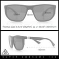 thumbnail image 3 of Polarized Mens Flat Top Sport Plastic Geometric Rectangle Sunglasses [Black - Silver Mirror], 3 of 7