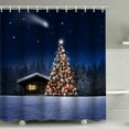 thumbnail image 1 of Cortina de ducha navideña BRI 180 cm x 190 cm tema navideño con ganchos (2), 1 of 1