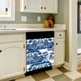 thumbnail image 3 of Blue Willow Chinoiserie Blue And White Porcelain Inspiration Dishwasher Magnet Cover Decorative Sticker for Home Cabinet Kitchen 23" x26", 3 of 5