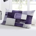 thumbnail image 5 of Purple Geometric Throw Pillow Cover 12 x 20 Inch Decorative Pillow Cover Vintage Oil Painting Contemporary Lumbar Pillowcase Seasonal Rectangle Cushion Case for Couch Sofa Bed Living Room, 5 of 7