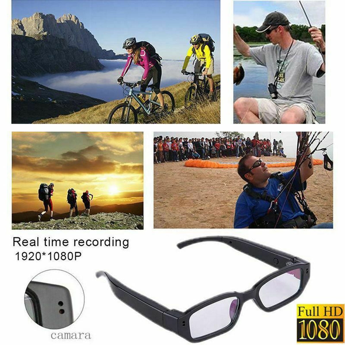 Mini HD Camera Glasses 1080P Hidden Eyeglass Sunglasses Camera Eyewear DVRs NVRs 