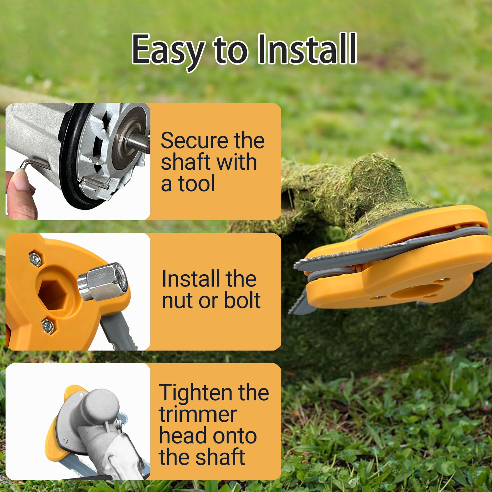 SIMUSI Universal Weed Eater Head, 3-Blade Trimmer Head Rrplacement for Echo, Ego, Dewalt, Stihl, Husqvarna Trimmer Weed Wacker(1 count)