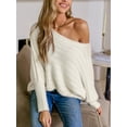 thumbnail image 5 of Cupshe Women Ivory Off-Shoulder Puff Sleeve Sweater, Size XS-XL, 5 of 7