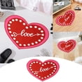 thumbnail image 2 of TIELUTT Valentine's Day Red Heart Rug Heart Shaped Non Bathroom Rug Washable Mat Kitchen Decorative Floor Mat or Blankets with Fringe Knit Blanket Area Rugs for Bedroom Sweater Blanket Bedroom Carpet, 2 of 8