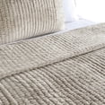 thumbnail image 2 of Benjara Lipa 96 x 108 Hand Stitched King Quilt with Polyfill and Velvet, Beige, 2 of 5