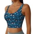 thumbnail image 2 of Fotbe Cute Shark Sujetador Deportivo Largo sin Aros para Mujer con Almohadillas y Soporte Medio, Transpirable y Absorbente, Camiseta Tipo Chaleco o Tank Top-Large, 2 of 8