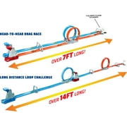 Hot Wheels Double Loop Dash Track Set with 2 Toy Cars in 1:64 Scale, 12-ft Long, Ages 5 and up