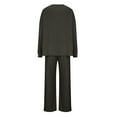 thumbnail image 7 of Frostluinai Cyber And Monday 2 Piece Sets for Women Crewneck Long Sleeve Knit Sweaters High Waist Wide Leg Pants Lounge Sets for Women, 7 of 7