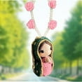 thumbnail image 5 of Cute Mary Statue Car Interior Decoration, Handmade Crochet Car Rearview Mirror Charm with Virgin Mary Statue, Mother Mary’s Charm Hanging Blessings Rosary Decor, 5 of 7