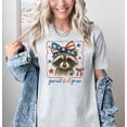 thumbnail image 2 of Moonlight Apparel Feral but Free 4th of July Raccoon Shirt Cute Patriotic Graphic Tee for Women Multicolor T-Shirt Vintage USA Independence Day, 2 of 6