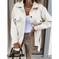 thumbnail image 2 of Womens Corduroy Shirt Long Sleeve Button Down Shirts Casual Jacket Tops Shacket, 2 of 6