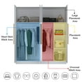 thumbnail image 3 of MONSLIPA Wardrobe Closet, 4 Door Wooden Armoire Storage with Hanging Rods for Bedroom, White, 3 of 7