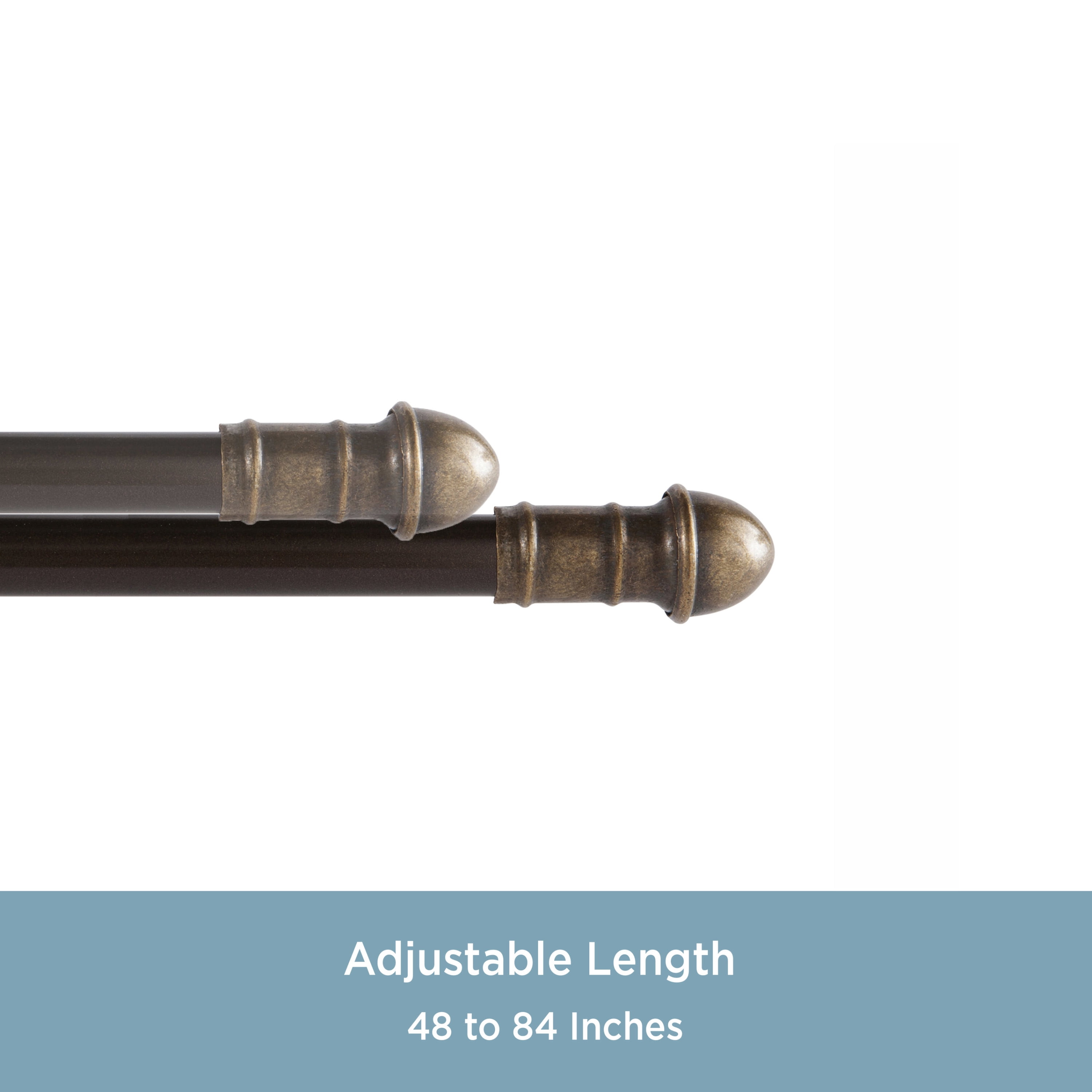 Kenney Dresden Petite Café Adjustable Curtain Rod 48-84 Inch, Oil Rubbed Bronze