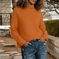 thumbnail image 2 of Oversized Sweaters for Women Fall Clothes Winter High Neck Knitted Sweater Long Sleeve Rolled Edge Pullover for Cozy Fall Turtleneck Top, 2 of 4